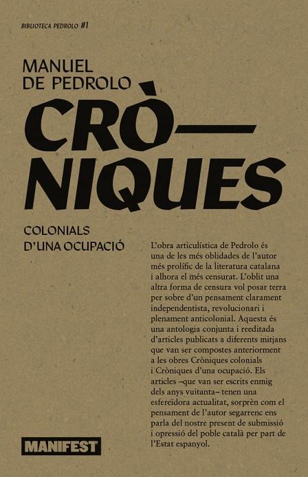 CRONIQUES COLONIALS. CRONIQUES D'UNA OCUPACIO - CA | 9788410344129 | Llibreria Online de Tremp