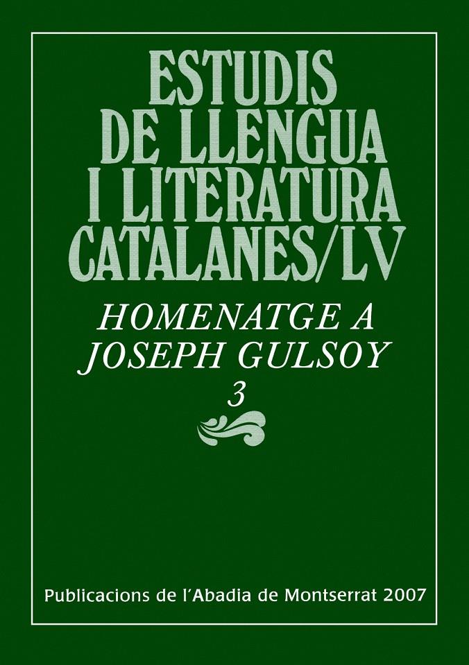 ESTUDIS DE LLEIDA I LITERATURA CATALANES / LV | 9788484159735 | GULSOY, JOSEPH | Llibreria Online de Tremp