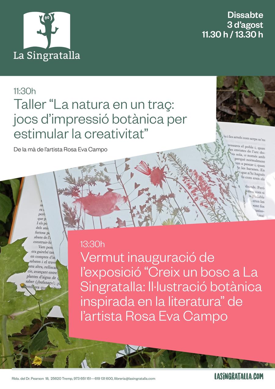 "CREIX UN BOSC A LA SINGRATALLA: IL·LUSTRACIÓ BOTÀNICA INSPIRADA EN LA LITERATURA" I "LA NATURA EN UN TRAÇ: JOCS D'IMPRESSIÓ BOTÀNICA PER ESTIMULAR LA CREATIVITAT" - Llibreria Online de Tremp