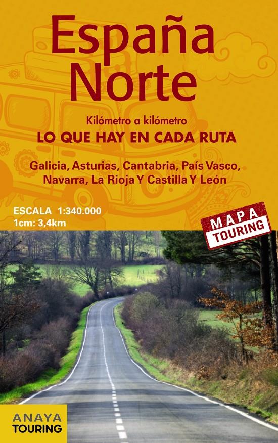 MAPA DE CARRETERAS 1:340.000 - NORTE DE ESPAÑA (DESPLEGABLE) | 9788499358642 | ANAYA TOURING | Llibreria Online de Tremp