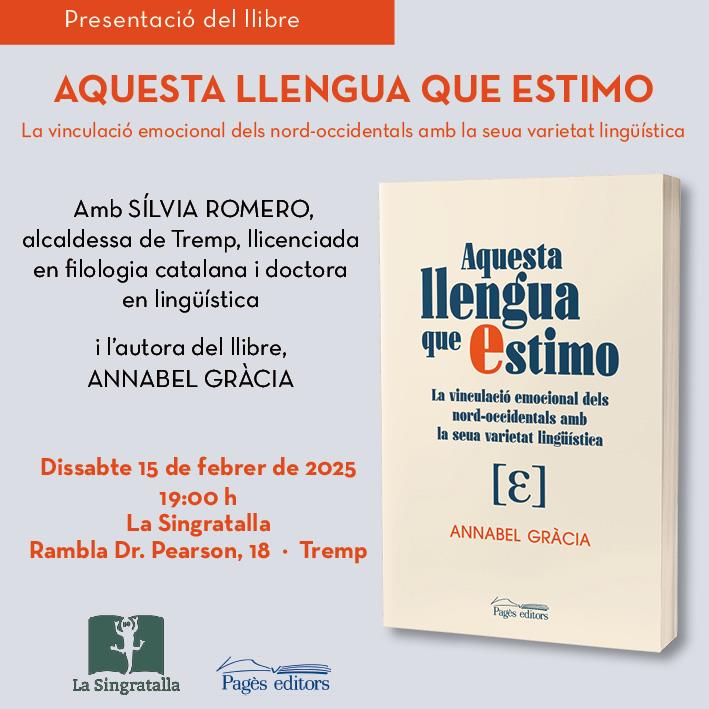 Presentació del llibre "AQUESTA LLENGUA QUE ESTIMO" d'ANNABEL GRÀCIA - Llibreria Online de Tremp