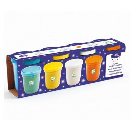 4 POTS PLASTILINA AMB PURPURINA | 3070900090293 | Llibreria Online de Tremp