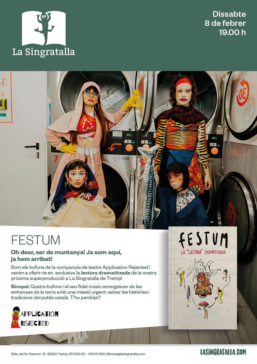 Lectura dramatitzada "FESTUM" d'APPLICATION REJECTED - Llibreria Online de Tremp