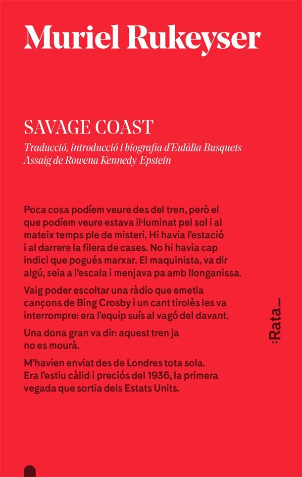 SAVAGE COAST | 9788416738106 | MURIEL RUKEYSER | Llibreria Online de Tremp