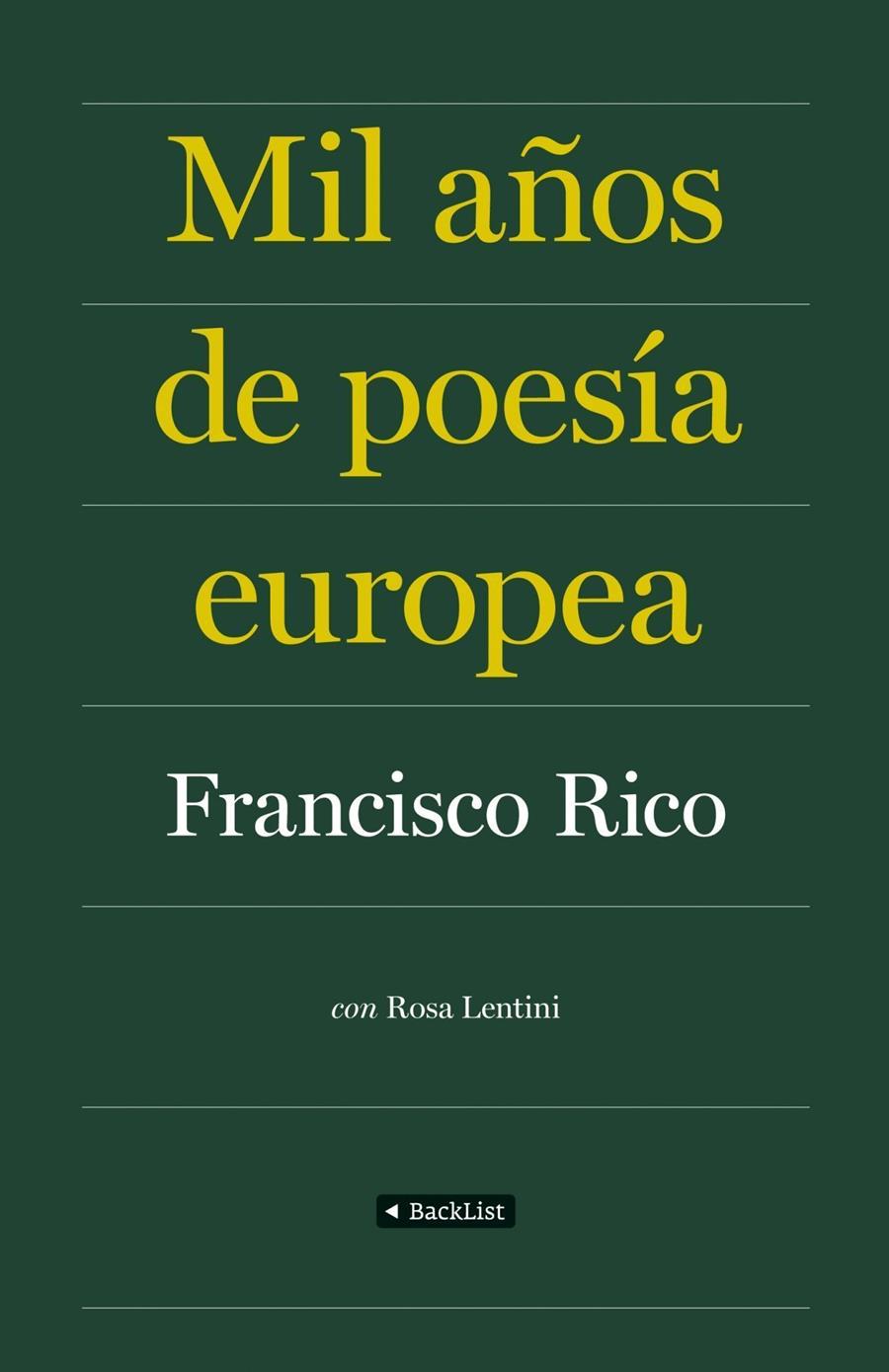 MIL AÑOS DE POESÍA EUROPEA | 9788408086840 | RICO, FRANCISCO | Llibreria Online de Tremp