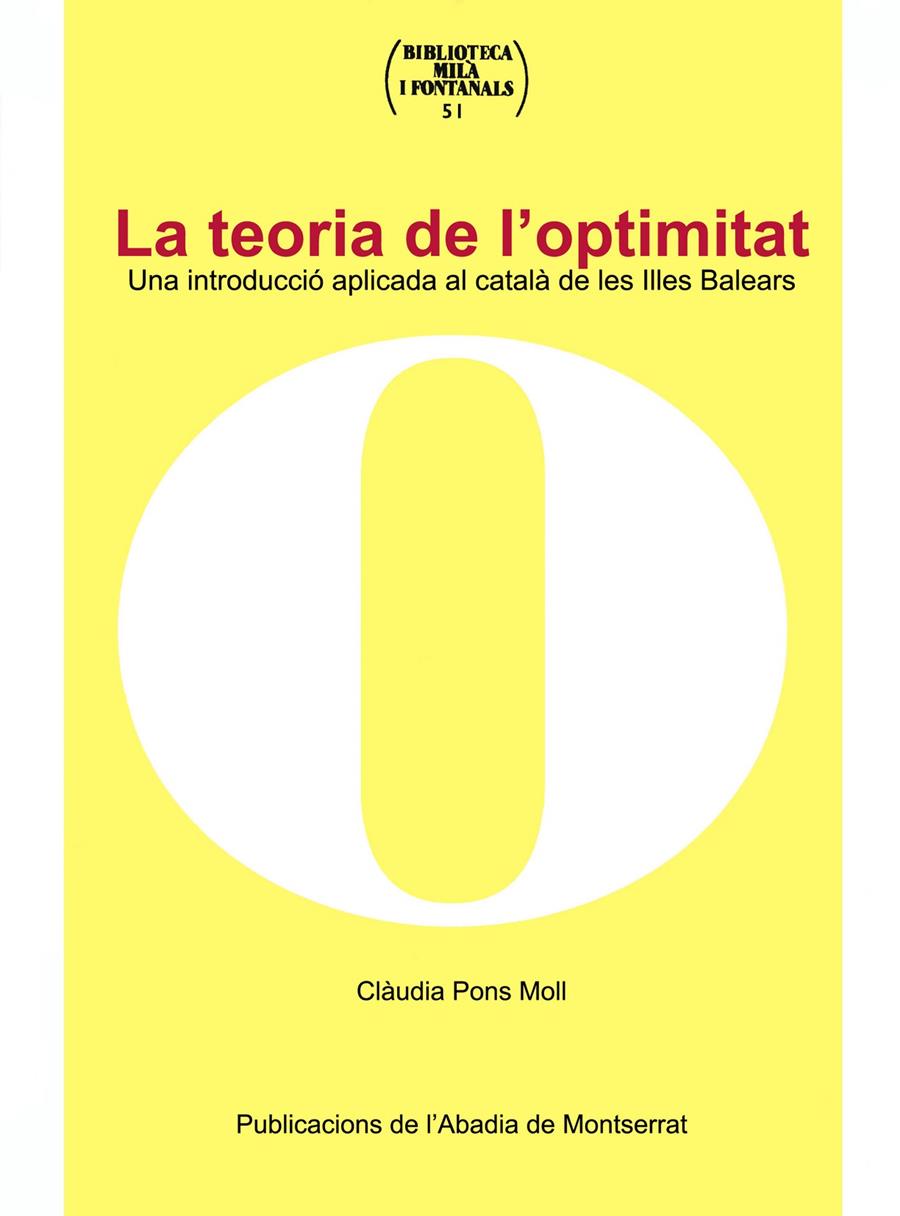 TEORIA DE L'OPTIMITAT, L' | 9788484158721 | PONS MOLL, CLAUDIA | Llibreria Online de Tremp